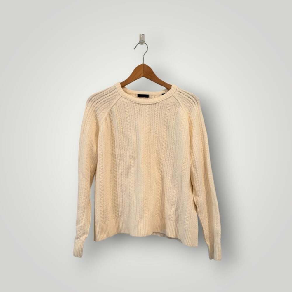 ATM Cable Knit Sweater Size S Cream Crewneck